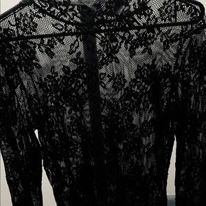 Black long sleeve lace top